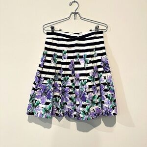 Floral Striped Full Skirt